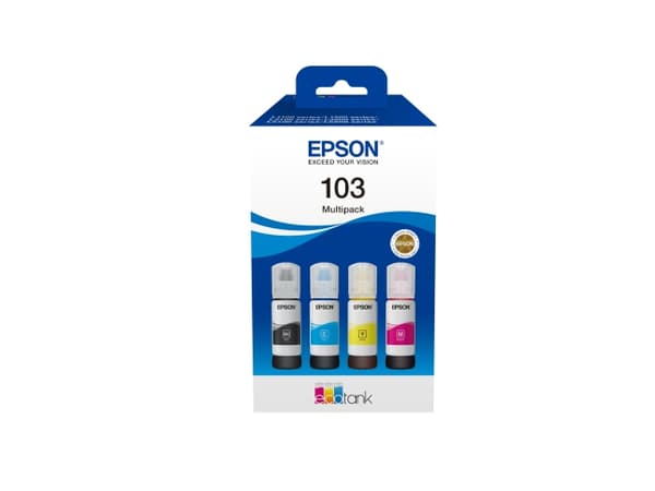 Epson 103 Multipack - 4 förpackningar - svart, gul, cyan, magenta - original - refill - för Epson L1210, L3210, L3211, L3251, L3256, L3260, L3266; Ec
