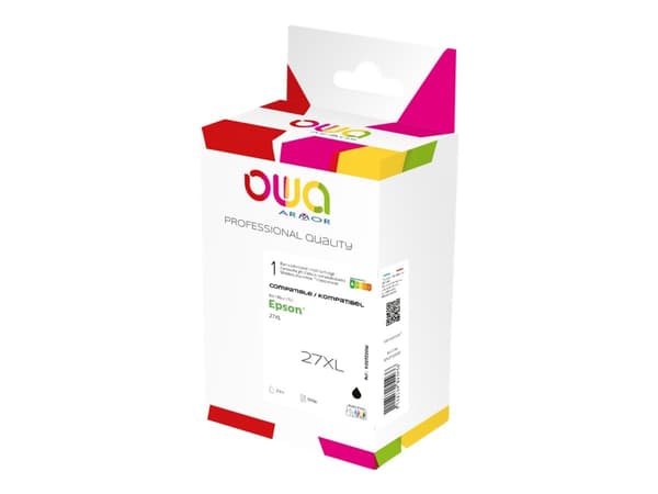 OWA - 20 ml - svart - kompatibel - boks - gjenfabrikert - blekkpatron (alternativ for: Epson 27XL) - for Epson WorkForce WF-3620, 3640, 7110, 7210, 7