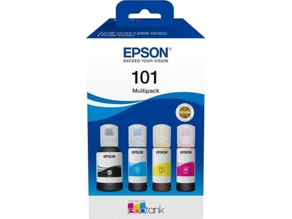 Epson 101 Multipack - 4 pakker - svart, gul, cyan, magenta - original - blekktank - for Epson L4160, L4260, L4266, L6190, L6260, L6270, L6276, L6290;