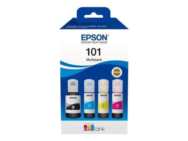 Epson 101 Multipack - 4 pakker - svart, gul, cyan, magenta - original - blekktank - for Epson L4160, L4260, L4266, L6190, L6260, L6270, L6276, L6290;