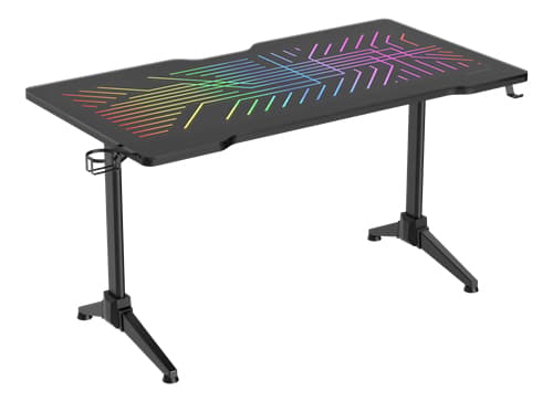 DT420 RGB gaming desk, tempered glass, cable management