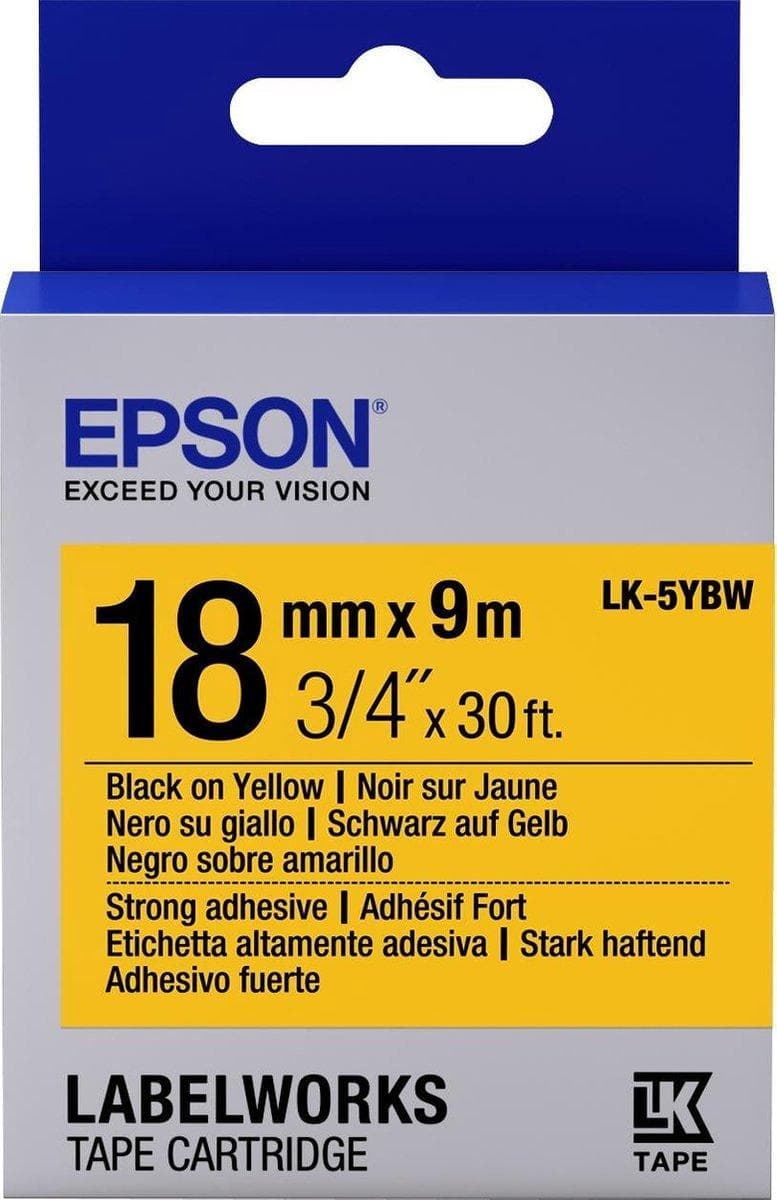 Epson Strong Adhesive Tape - LK-5YBW String adh Blk/Yell 18/9