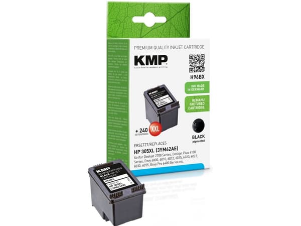 KMP SINGLEPACK H96BX, Høyt (XL) utbytte, Sort, 10 ml, 1 stykker, 480 sider, Enkeltpakke