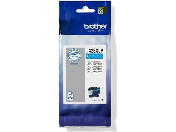 Brother LC-428XLCP, Cyan, 1 stykker, 5000 sider, Enkeltpakke