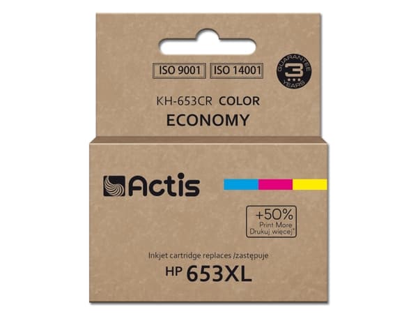 Actis KH-653CR, Kompatibel, Cyan, Fiolblå, Gult, HP, HP DeskJet Plus Ink Advantage: 6000, 6075, 6475., 300 sider, Høyt (XL) utbytte