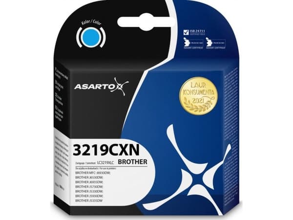 Tusz Asarto Tusz Asarto do Brother 3219CXN | LC3219XLC | 1500 str. | cyan