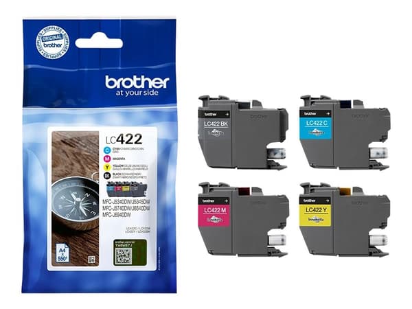 Brother LC422 Multipack - 4-pack - svart, gul, cyan, magenta - original - blekkpatron