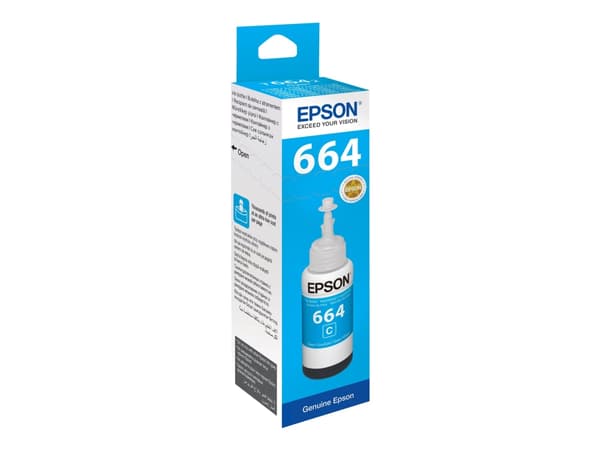 Epson T6642 - 70 ml - cyan - original - blekkpåfylling - for Epson L386; EcoTank ET-2600, 2650, L121, L1455; EcoTank ITS L3050, L3060, L3070