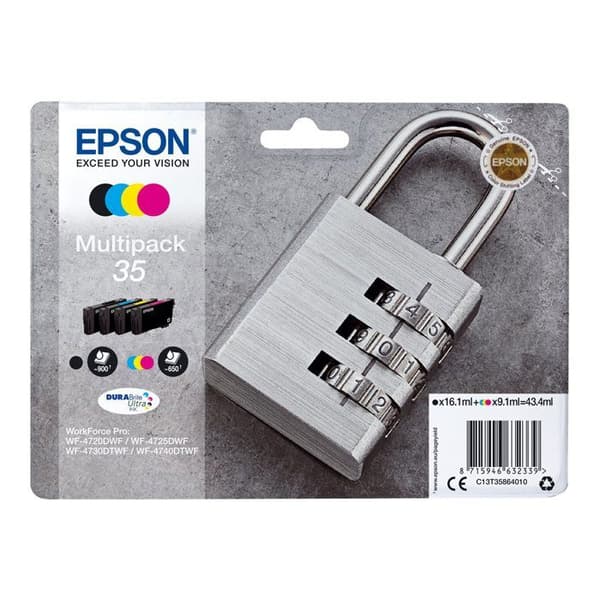 Epson DURABrite Ultra 35 bläckpatron - Paket med 4 - svart, gul, cyan, magenta