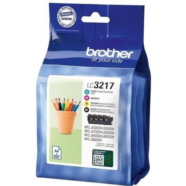 Brother LC3217 Value Pack 4-pack svart, gul, cyan, magenta originalbläckpatron för Brother MFC-J5330DW,...