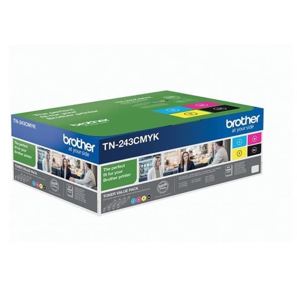 Paket med 4 Brother TN-243CMYK toner - Skriver ut upp till 1 000 sidor