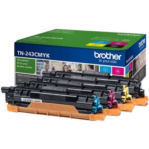 Paket med 4 Brother TN-243CMYK toner - Skriver ut upp till 1 000 sidor