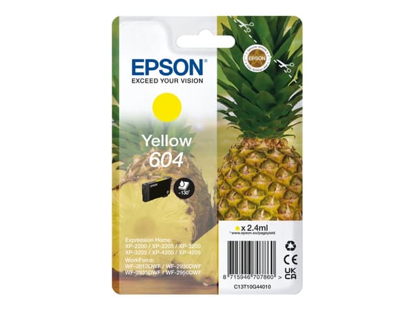Epson 604 Singlepack - 2.4 ml - gul - original - blære med RF/lyd-alarm - blekkpatron - for Expression Home XP-2200, 2205, 3200, 3205, 4200, 4205; Wo
