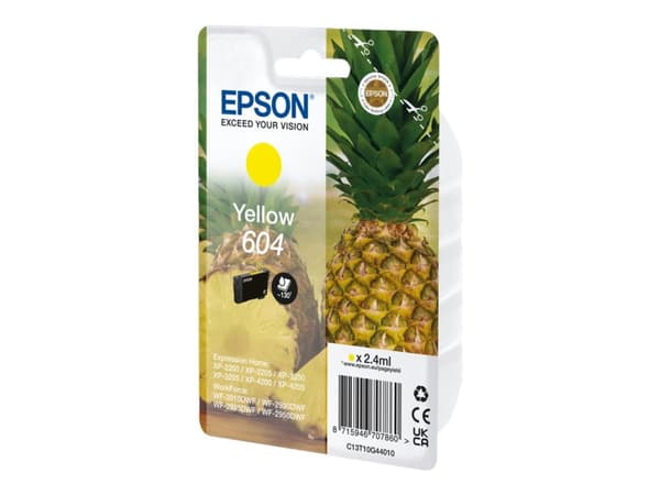 Epson 604 - 2.4 ml - gul - original - blister - blekkpatron - for Expression Home XP-2200, 2205, 3200, 3205, 4200, 4205; WorkForce WF-2910, 2930, 293