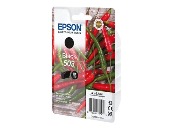 Epson 503 - 4.6 ml - svart - original - blister - blekkpatron - for EPL 5200; RIP Station 5200; WorkForce WF-2960
