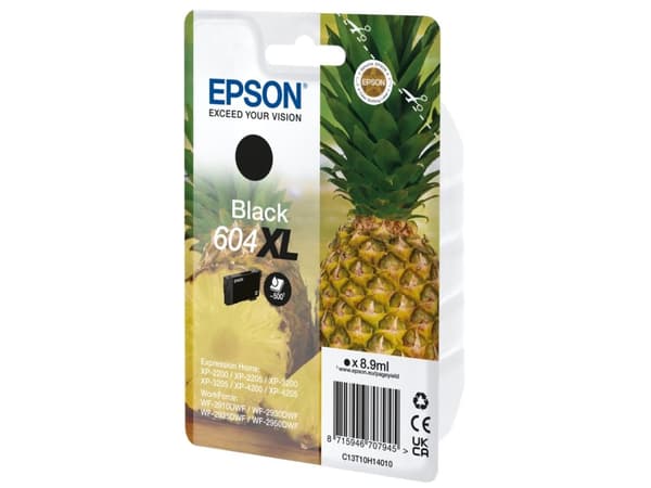 Epson 604XL Singlepack - 8.9 ml - XL - svart - original - blære med RF/lyd-alarm - blekkpatron - for Expression Home XP-2200, 2205, 3200, 3205, 4200,