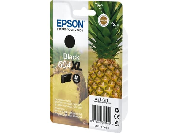 Epson 604XL Singlepack - 8.9 ml - XL - svart - original - blære med RF/lyd-alarm - blekkpatron - for Expression Home XP-2200, 2205, 3200, 3205, 4200,