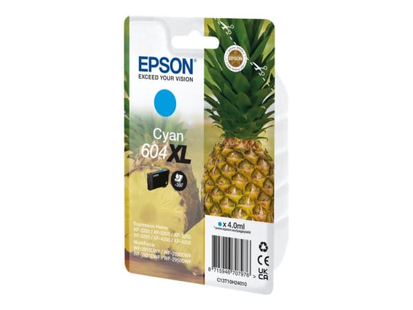 Epson 604XL, Korkea (XL) värintuotto, 4 ml, 350 sivua, 1 kpl, Kertapakkaus