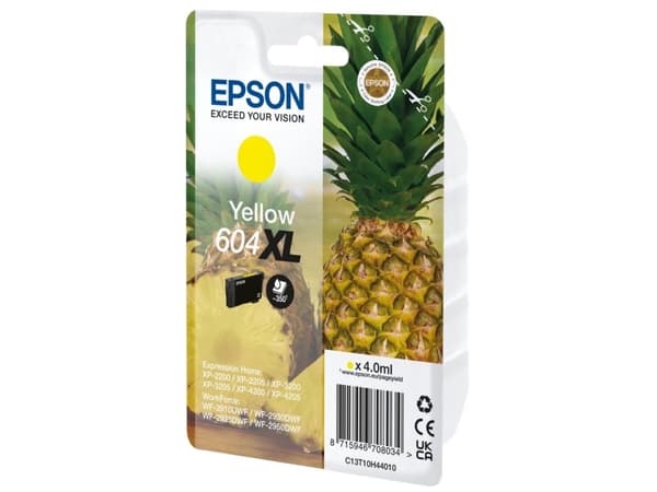 Epson 604XL Singlepack - 4 ml - XL - gul - original - blære med RF/lyd-alarm - blekkpatron - for Expression Home XP-2200, 2205, 3200, 3205, 4200, 420