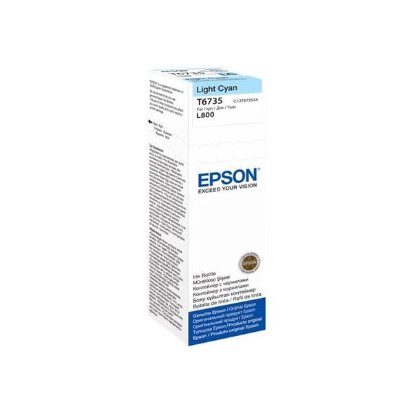 Blå bläckpatron - EPSON - C13T67354A - Ljuscyan - Refill bläck - 70 ml