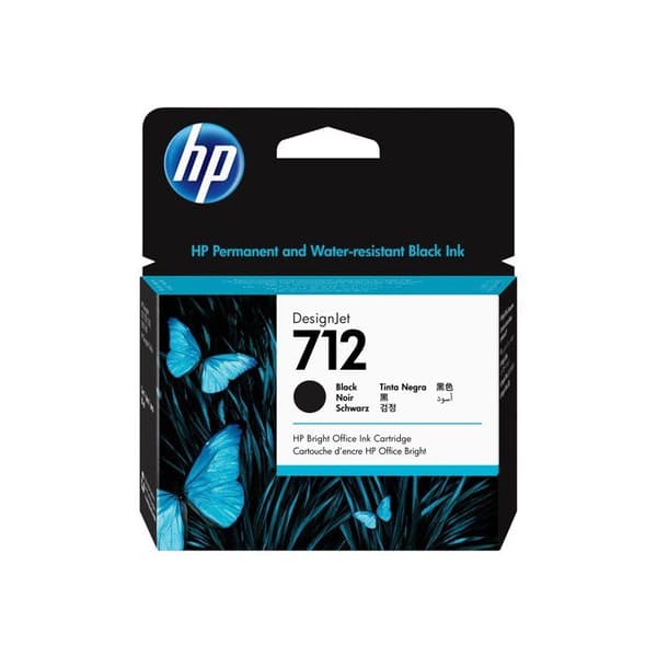 Bläckpatron - HP - 712 - 80 ml - Svart - Hög kapacitet - Kompatibel med DesignJet T650/T630/T250/T230