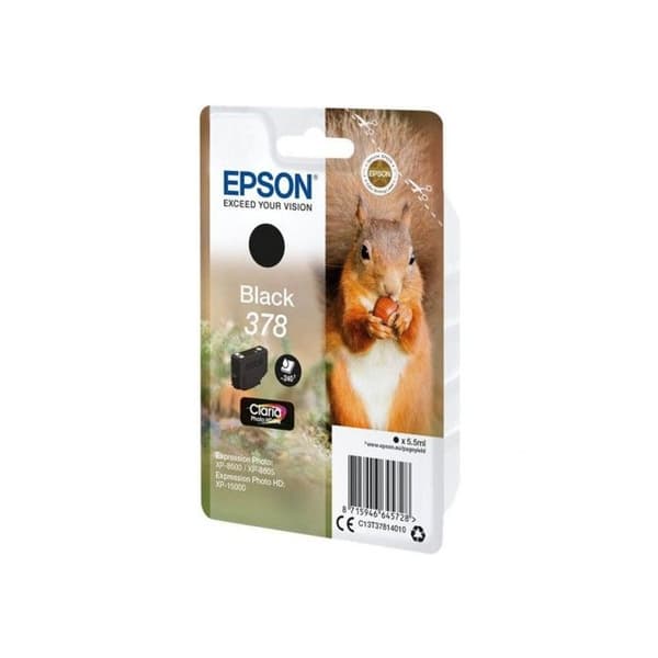 EPSON 378 svart bläckpatron - Ekorre (C13T37814010) - Bläckstråle - Standardkapacitet - 240 sidor