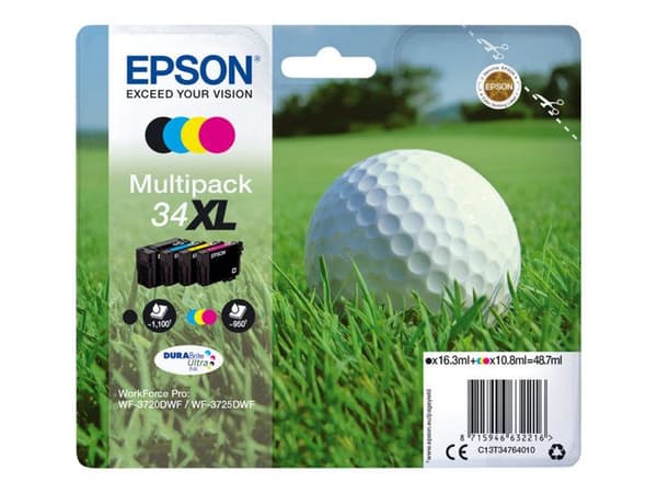 Epson DURABrite Ultra 34XL bläckpatron - Cyan, Magenta, Gul, Svart - Bläckstråle