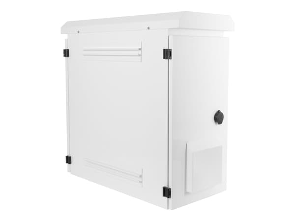 DELTACO - Skap (vertikal) - kompakt - stangmonterbar, veggmonterbar - hvit - 6U - 19"