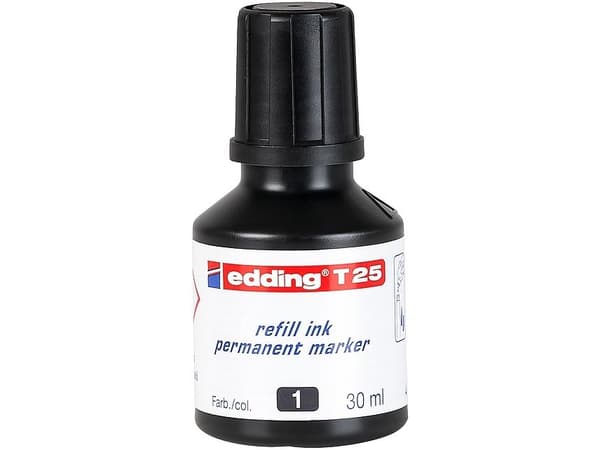 edding T 25 - Blekk - permanent - svart - 30 ml