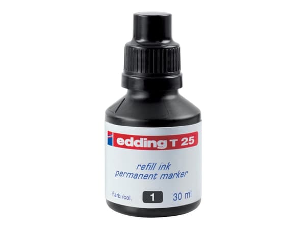 edding T 25 - Blekk - permanent - svart - 30 ml