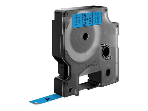 DYMO D1 - vakiopolyesteritarrat - Musta sinisellä -9mm x 7m, Musta sinisellä, Polyesteri, Belgia, -18 - 90 °C, DYMO, LabelManager, LabelWriter 450 DU
