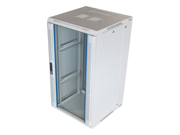 System Z, 19” wall cabinet, 22U, 600x600, glass door, white