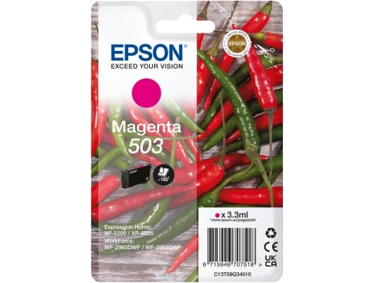 Epson 503 - 3.3 ml - magenta - original - blære med RF/lyd-alarm - blekkpatron - for Expression Home XP-5200, XP-5205; WorkForce WF-2960DWF, WF-2965D