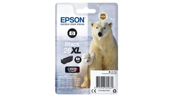 Epson Singlepack Photo Black 26XL Claria Premium Ink Cartridge
