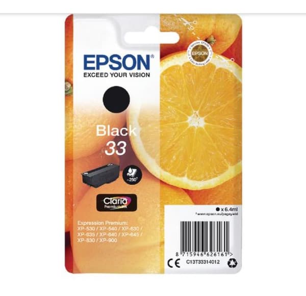 Epson 33 Black Inkjet Cartridge C13T33314012