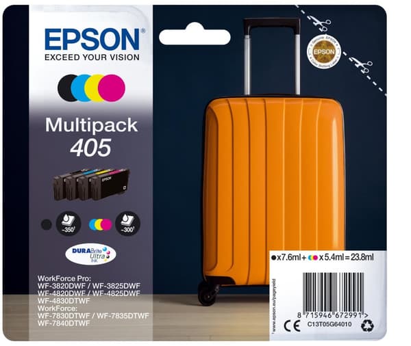 Epson Multipack 405 bläckpatron - 4-färgad - DURABrite Ultra Ink