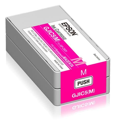 Epson GJIC5(M) - magenta - alkuperäinen - mustepatruuna - malleihin Epson GP-C831, ColorWorks C831 (C13S020565)