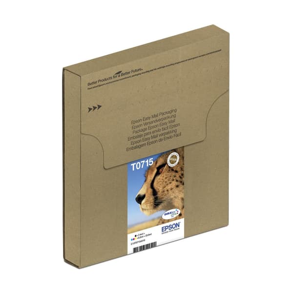 Epson T071 Easy Mail-förpackning - 4 - 23,9 ml - svart, gul, cyan, magenta - original - kartong - bläckpatron - för Stylus DX9400, SX115, SX210, SX215