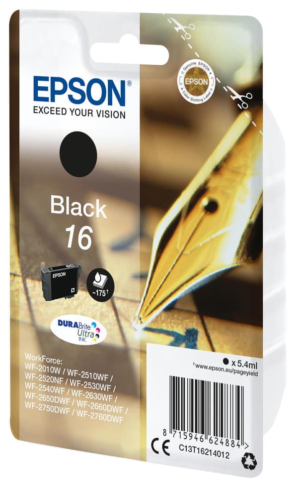 Epson 16 - Svart - Bläckpatron (C13T16214022)