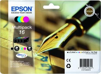 Epson 16 Multipack - 4-pak - sort, gul, cyan, magenta - original - blækpatron - til WorkForce WF-2010, WF-2510, WF-2520, WF-2530, WF-2540, WF-2630, WF
