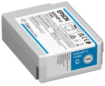 Epson SJIC42P-C - 50 ml - syaani - alkuperäinen - mustepatruuna - ColorWorks CW-C4000E (BK), CW-C4000E (MK) (C13T52M240) malleihin