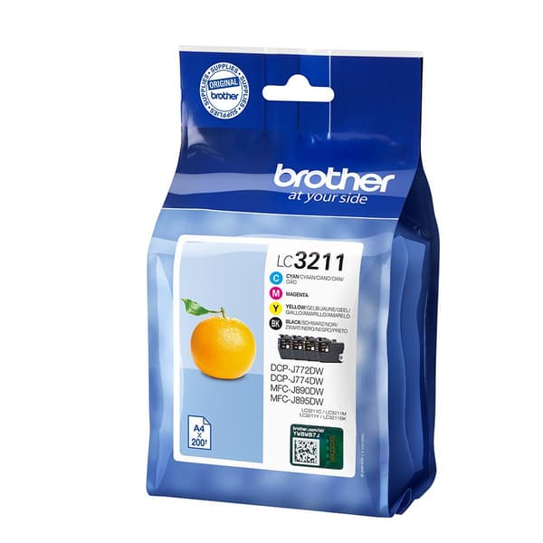Brother LC-3211VAL blækpatron Original sort, cyan, magenta, gul multipak