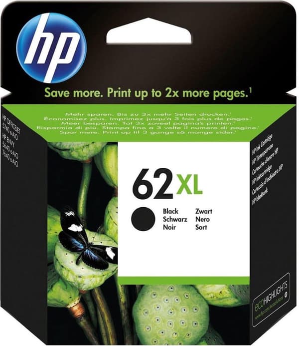 HP 62XL - Blækpatron / Sort / Høj kapacitet