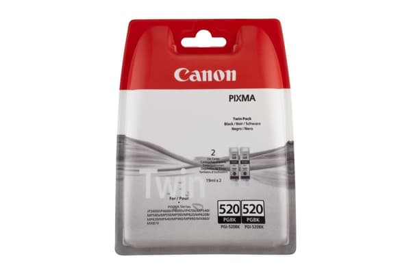 Canon PGI-520PGBK Twin Pack - Blækbeholdere - 2 x pigmenteret sort - til PIXMA iP3600, iP4700, MP540, MP550, MP560, MP620, MP630, MP640, MP980, MP990,