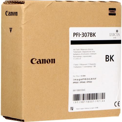 Canon PFI-307 BK - svart - original - bläckbehållare - för imagePROGRAF iPF830, iPF840, iPF850 (9811B001)