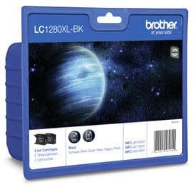 Brother LC1280XL Twin-Pack - printerpatron - 2 x sort - 2400 sider - blister med akustisk/elektromagnetisk alarm - til MFC J5910DW, J6510DW, J6710DW,