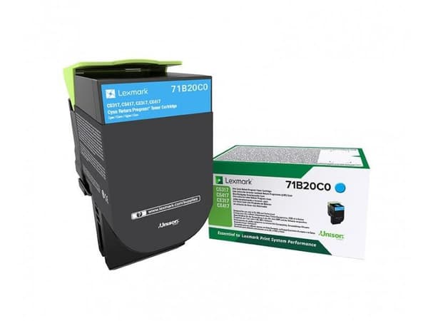 Lexmark X317 - Syaani - alkuperäinen - väriainekasetti LCCP, LRP - malleihin Lexmark CS317dn, CS417dn, CS517de, CX317dn, CX417de (71B20C0)