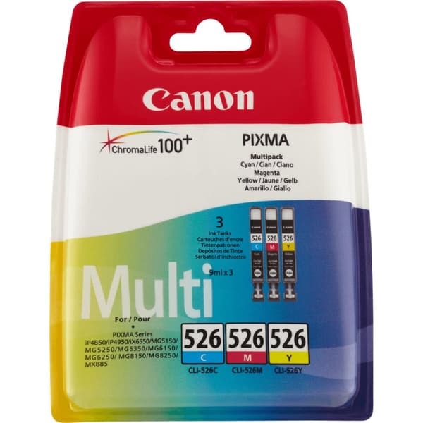 Canon CLI 526 Multipack - Bläckbehållare - 1 x gul, cyan, magenta (4541B009)