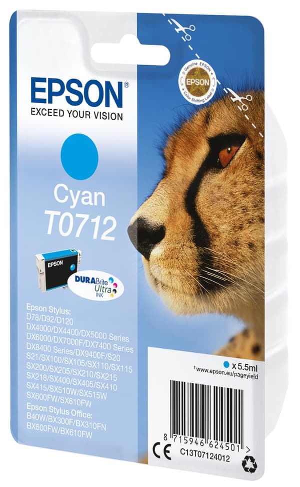 Epson T0712 - Bläckpatron / Cyan