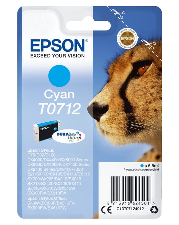 Epson T0712 - Bläckpatron / Cyan